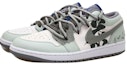 Shop 【定制球鞋】Jordan Air Jordan 1 Low OKHR 中國風 西湖龍井 茶葉 編織貼 麻繩 解構風 低幫 復古籃球鞋 GS 米綠