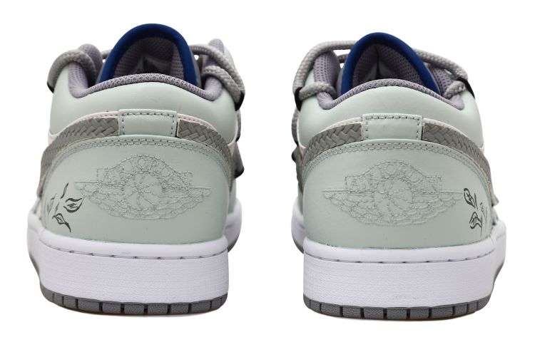 Purchase 【定制球鞋】Jordan Air Jordan 1 Low OKHR 中國風 西湖龍井 茶葉 編織貼 麻繩 解構風 低幫 復古籃球鞋 GS 米綠