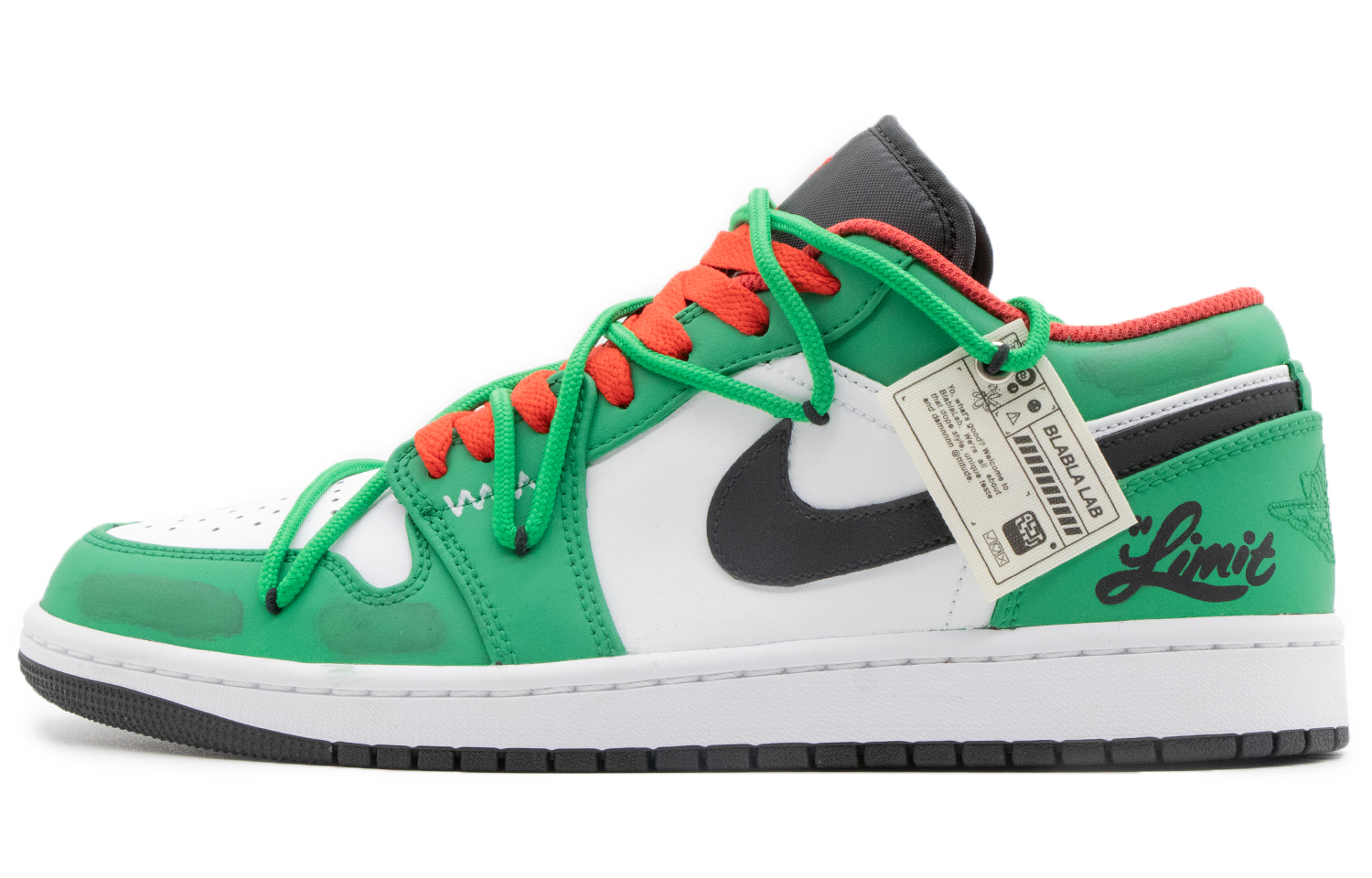 Buy [定制鞋款] Air Jordan 1 Low'白绿解构款' 553558-063(Team57-男款青涩)