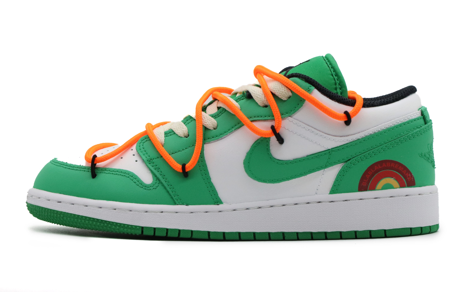 Buy 【訂製球鞋】Jordan Air Jordan 1 彩虹 戶外 穿搭 街頭風 高街 簡約 標籤 解構 低筒 復古籃球鞋 男款 白綠