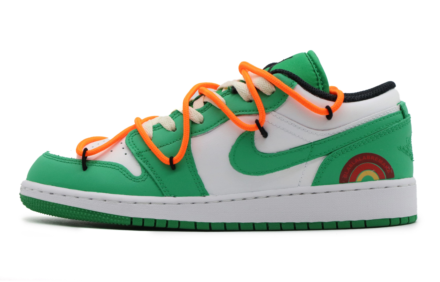 Buy [Kasut Custom] Air Jordan 1 Low 'Putih-Hijau Pelangi' 553560-065(Team57-女款彩虹)