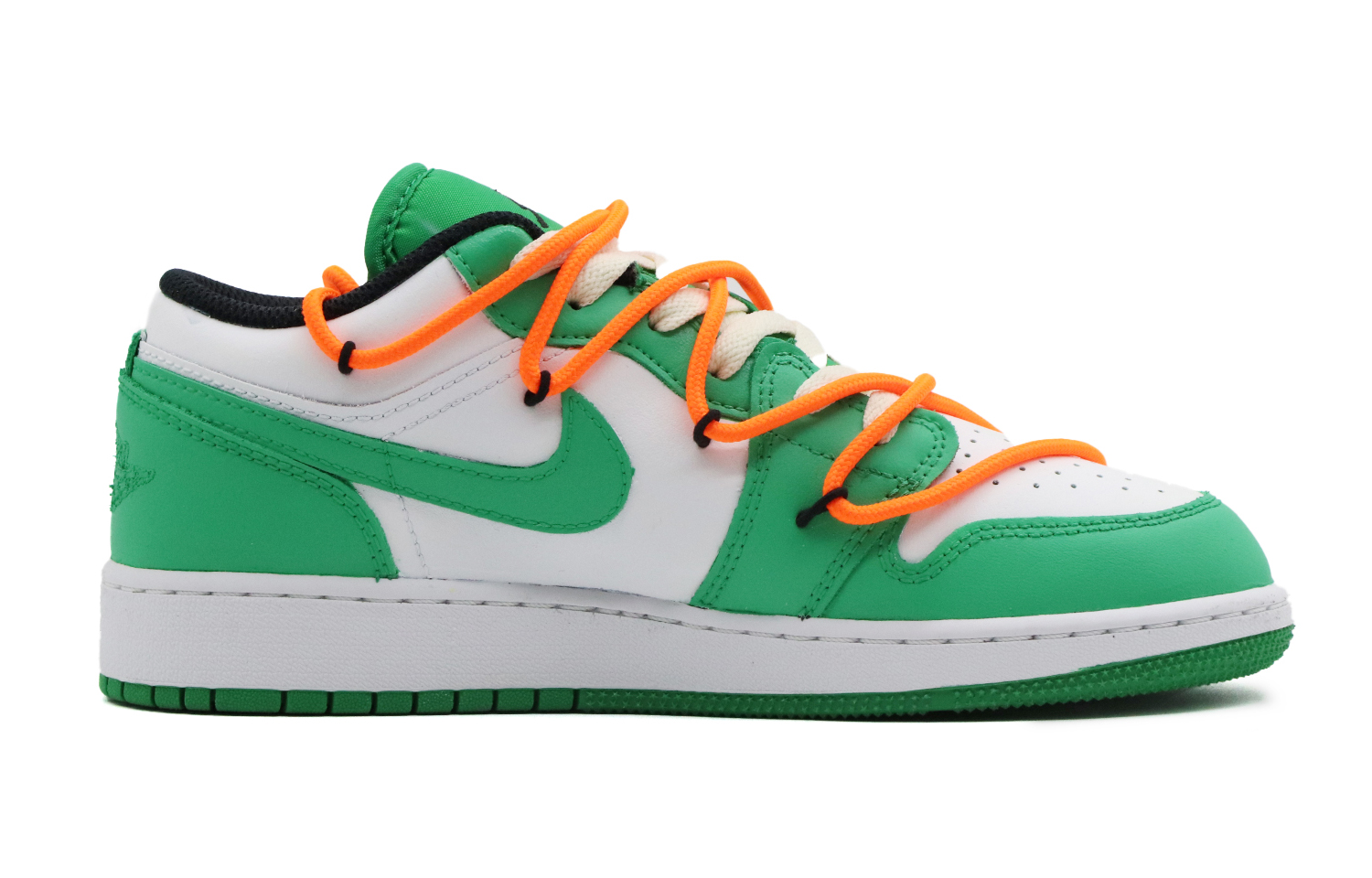 Order [Kasut Custom] Air Jordan 1 Low 'Putih-Hijau Pelangi' 553560-065(Team57-女款彩虹)