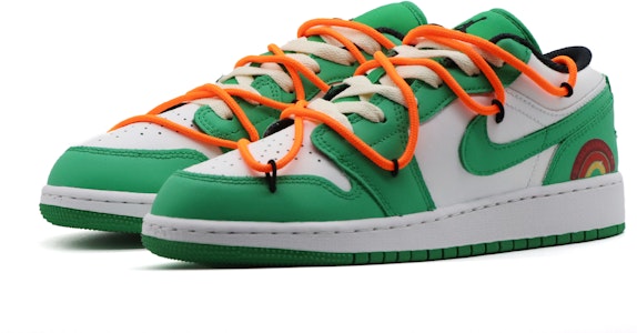 【訂製球鞋】Jordan Air Jordan 1 彩虹 戶外 穿搭 街頭風 高街 簡約 標籤 解構 低筒 復古籃球鞋 男款 白綠 Lookbook 【訂製球鞋】Jordan Air Jordan 1 彩虹 戶外 穿搭 街頭風 高街 簡約 標籤 解構 低筒 復古籃球鞋 男款 白綠