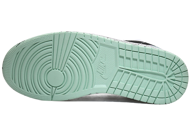 Details for [Sepatu Custom] Air Jordan 1 Low 'Putih Hitam Hijau Grafiti' DM1199-100(Team10-泼墨)