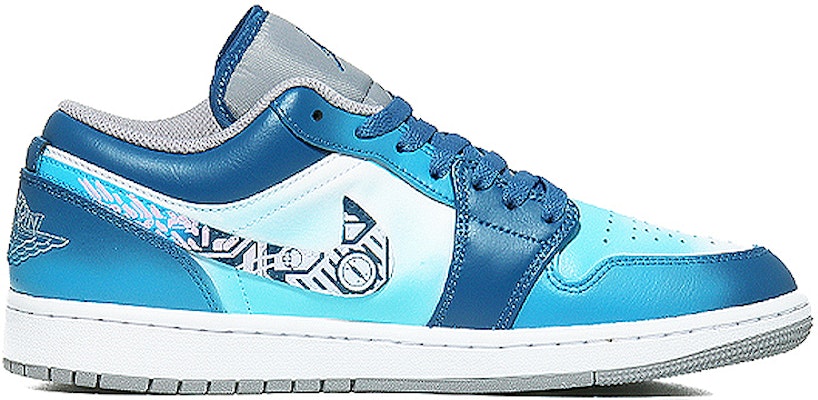 커스텀 에어 조던 1 로우 '화이트 블루' 553558-412(Team10-未来科技) Order 커스텀 에어 조던 1 로우 '화이트 블루' 553558-412(Team10-未来科技)