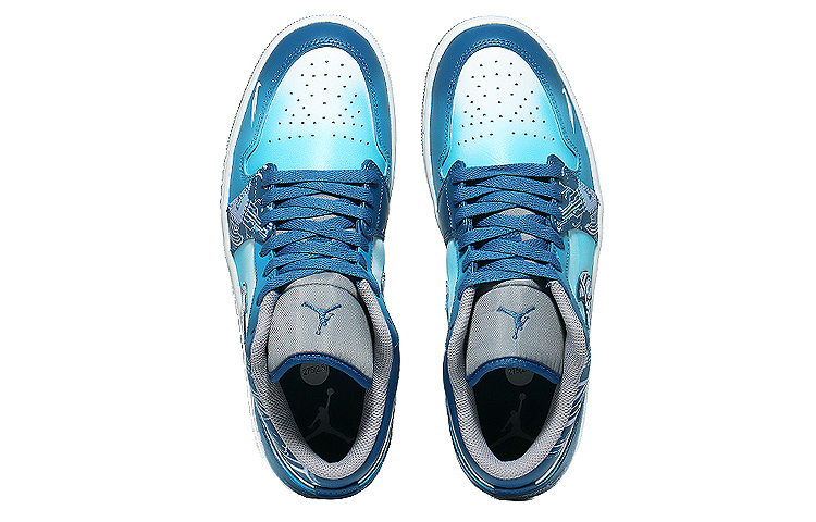 Shop [Sepatu Custom] Air Jordan 1 Low 'Putih Biru' 553558-412(Team10-未来科技)