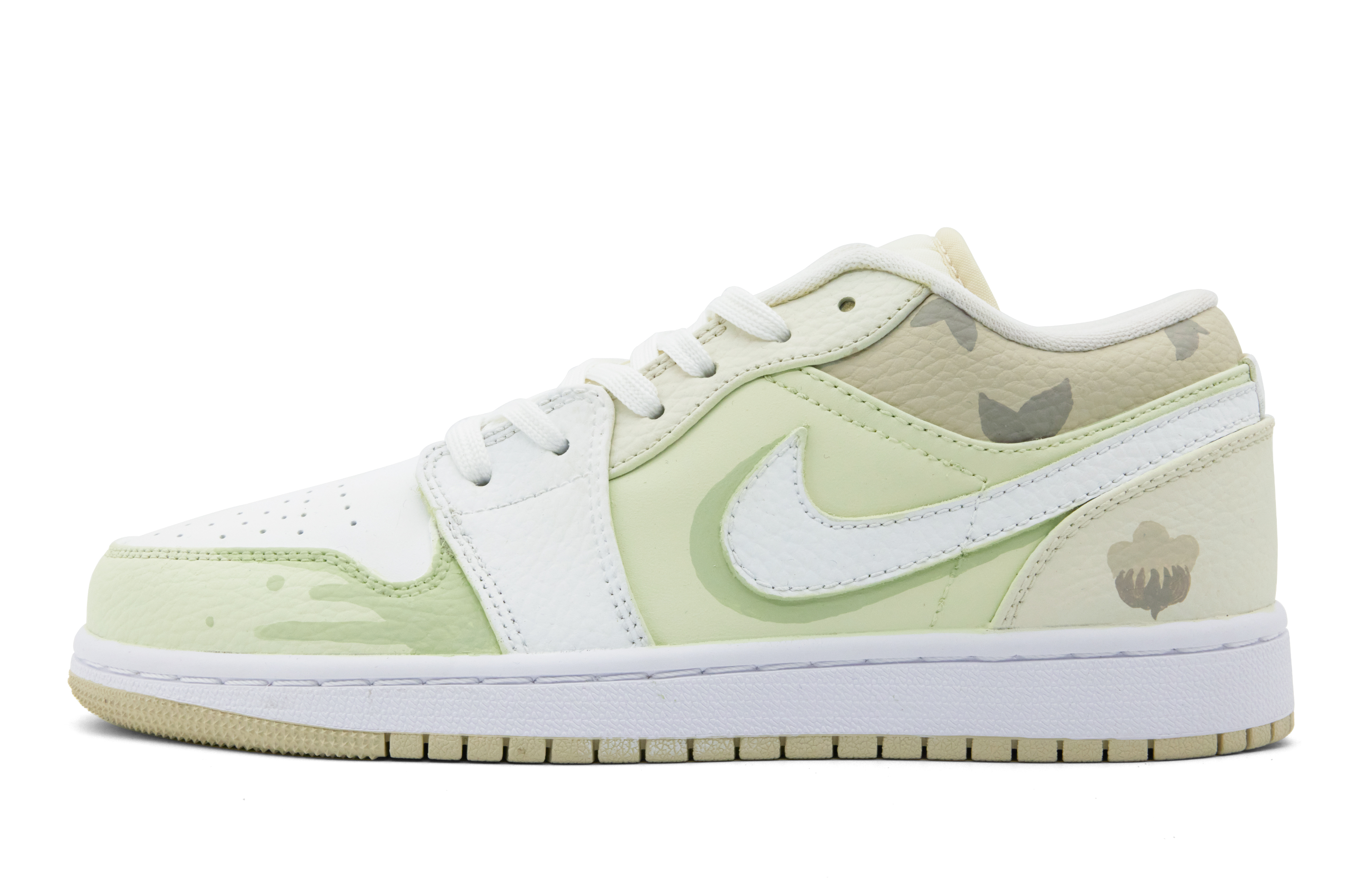 Buy 에어 조던 1 로우 '화이트 브라운 그린' 커스텀 슈즈 FB7168-121(Team51-男款木棉春)