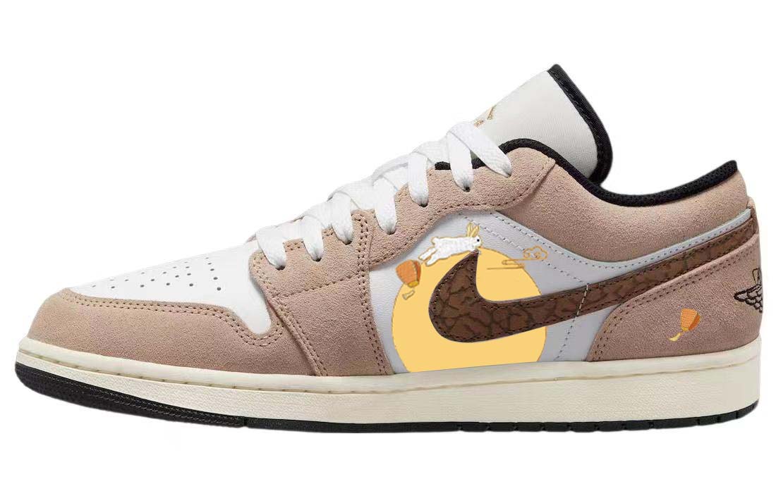 [Custom Shoes] Air Jordan 1 Low 'White Brown Moon Rabbit'