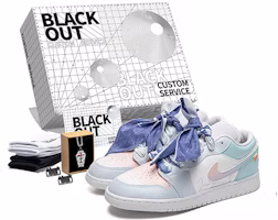 【訂製球鞋】 Jordan Air Jordan 1 Low 白雲漸變塗鴉 低幫 復古籃球鞋 GS 冰川藍 Buy 【訂製球鞋】 Jordan Air Jordan 1 Low 白雲漸變塗鴉 低幫 復古籃球鞋 GS 冰川藍