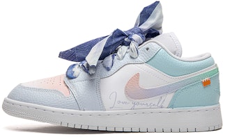 【訂製球鞋】 Jordan Air Jordan 1 Low 白雲漸變塗鴉 低幫 復古籃球鞋 GS 冰川藍 Order 【訂製球鞋】 Jordan Air Jordan 1 Low 白雲漸變塗鴉 低幫 復古籃球鞋 GS 冰川藍