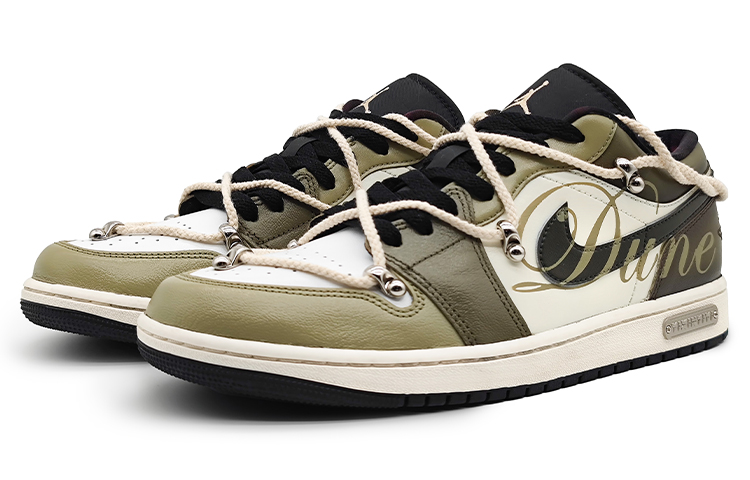 Lookbook [定制鞋款] Air Jordan 1 Low '白色深棕复古款' DQ8422-001(Team16-男款沙丘英伦风2.0改)