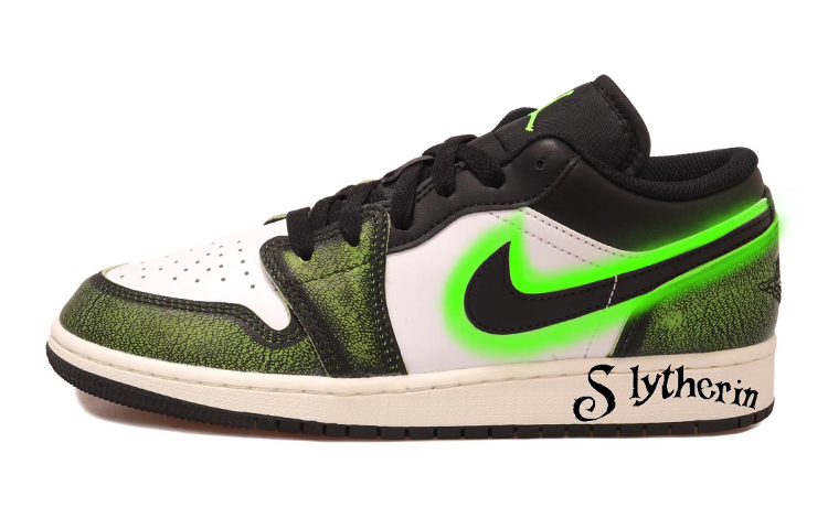 Buy 커스텀 에어 조던 1 로우 '화이트 그린 엘리펀트 스네이크' DO8244-003(Team拾玖-女款夜光QD)