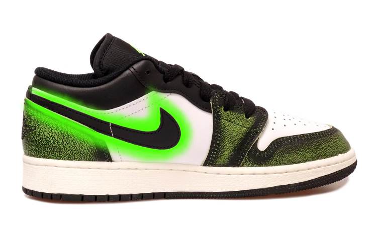 Order 커스텀 에어 조던 1 로우 '화이트 그린 엘리펀트 스네이크' DO8244-003(Team拾玖-女款夜光QD)