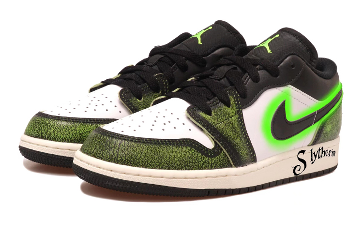 Lookbook 커스텀 에어 조던 1 로우 '화이트 그린 엘리펀트 스네이크' DO8244-003(Team拾玖-女款夜光QD)