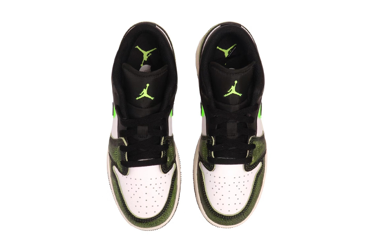 Shop 커스텀 에어 조던 1 로우 '화이트 그린 엘리펀트 스네이크' DO8244-003(Team拾玖-女款夜光QD)