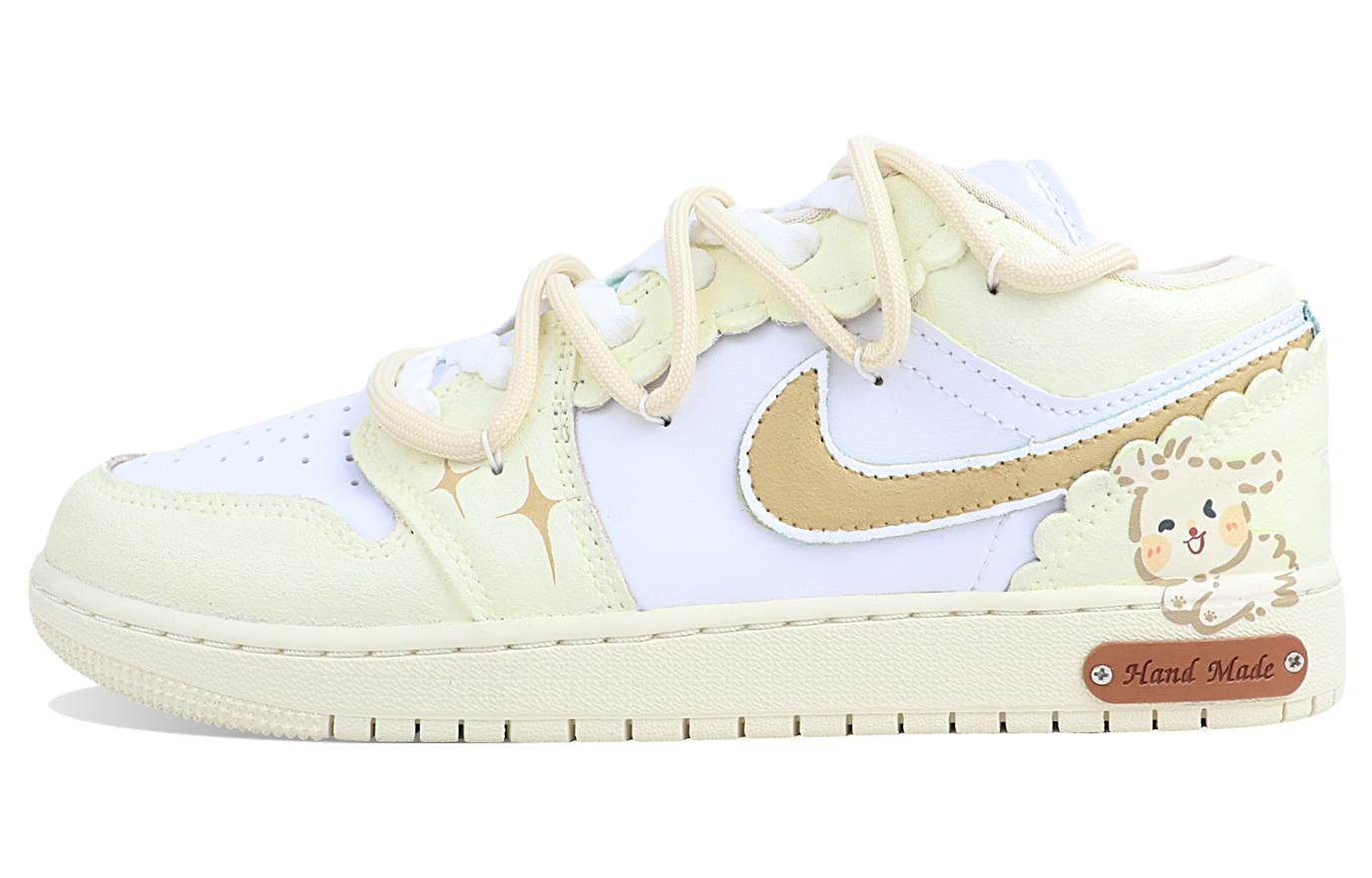 Buy [Sepatu Kustom] Air Jordan 1 Low 'Putih Kuning Lembut' DZ5356-800(Team123-酷跑小狗)