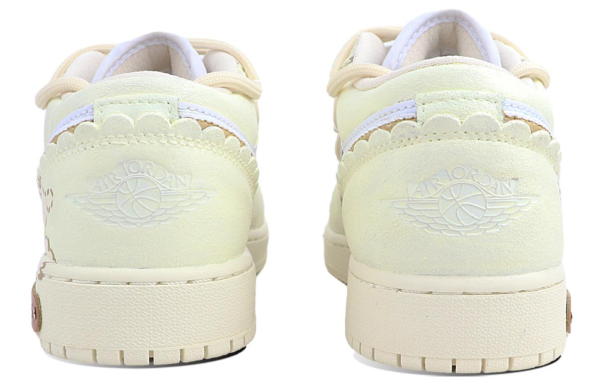 Shop [Sepatu Kustom] Air Jordan 1 Low 'Putih Kuning Lembut' DZ5356-800(Team123-酷跑小狗)