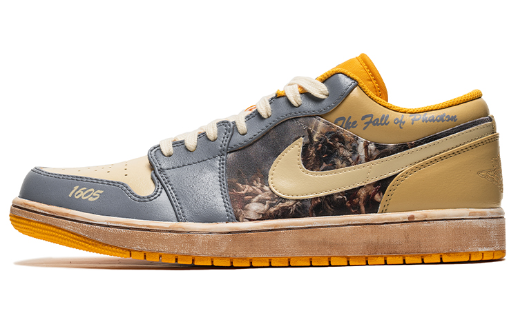 Order 커스텀 에어 조던 1 로우 '흰노랑 빈티지 학' (Custom 에어 조던 1 로우 '흰노랑 빈티지 학') 553558-701(TeamB-男款阿玛戎之战C-BOX)