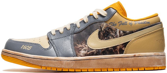 【カスタムシューズ】エアジョーダン1 ロー「ホワイトイエロー ヴィンテージ ワイルド クレーン」 553558-701(TeamB-男款阿玛戎之战C-BOX) Order 【カスタムシューズ】エアジョーダン1 ロー「ホワイトイエロー ヴィンテージ ワイルド クレーン」 553558-701(TeamB-男款阿玛戎之战C-BOX)