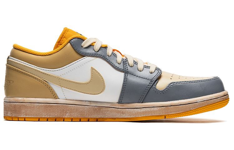 Lookbook 커스텀 에어 조던 1 로우 '흰노랑 빈티지 학' (Custom 에어 조던 1 로우 '흰노랑 빈티지 학') 553558-701(TeamB-男款阿玛戎之战C-BOX)