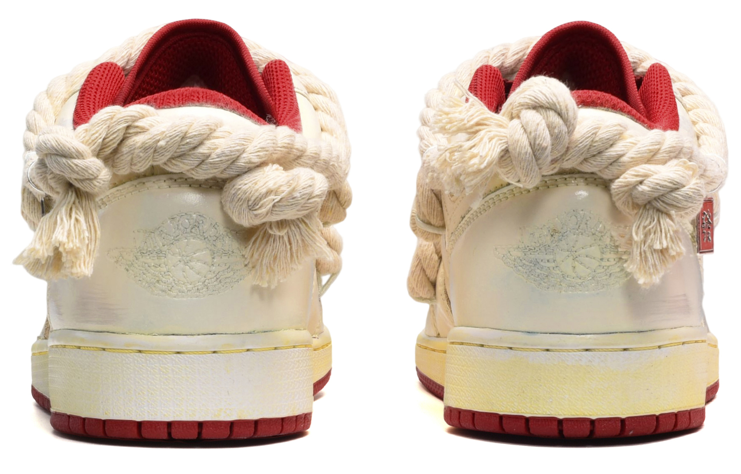 Shop 【定制球鞋】 Jordan Air Jordan 1 Low 做舊 藤蔓暗紋 低幫 復古籃球鞋 男款 黃灰