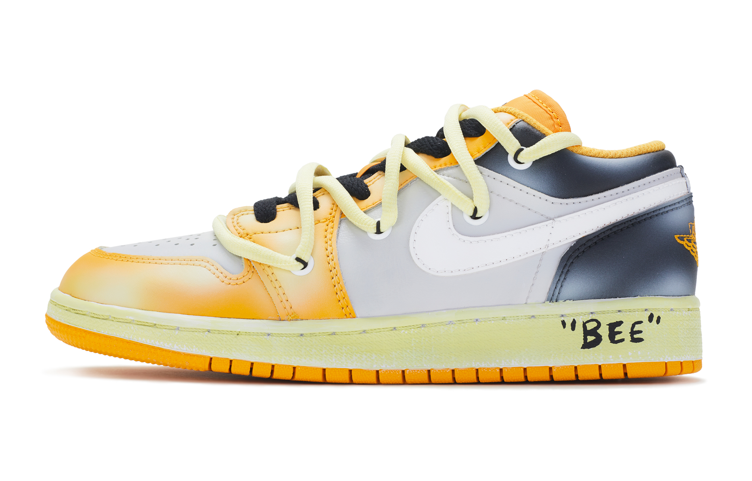 Buy [カスタムシューズ] エア ジョーダン 1 ロー 'イエロー ジャケット レトロ デコンストラクト' 553560-701(TeamR-女款大黄蜂黄黑)