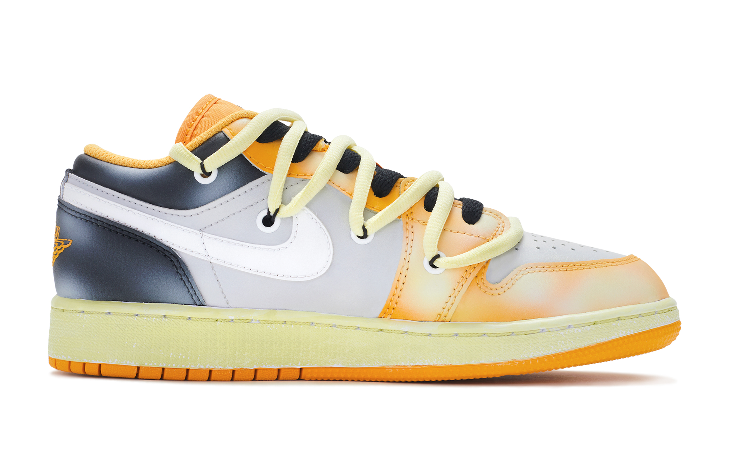 Order [カスタムシューズ] エア ジョーダン 1 ロー 'イエロー ジャケット レトロ デコンストラクト' 553560-701(TeamR-女款大黄蜂黄黑)