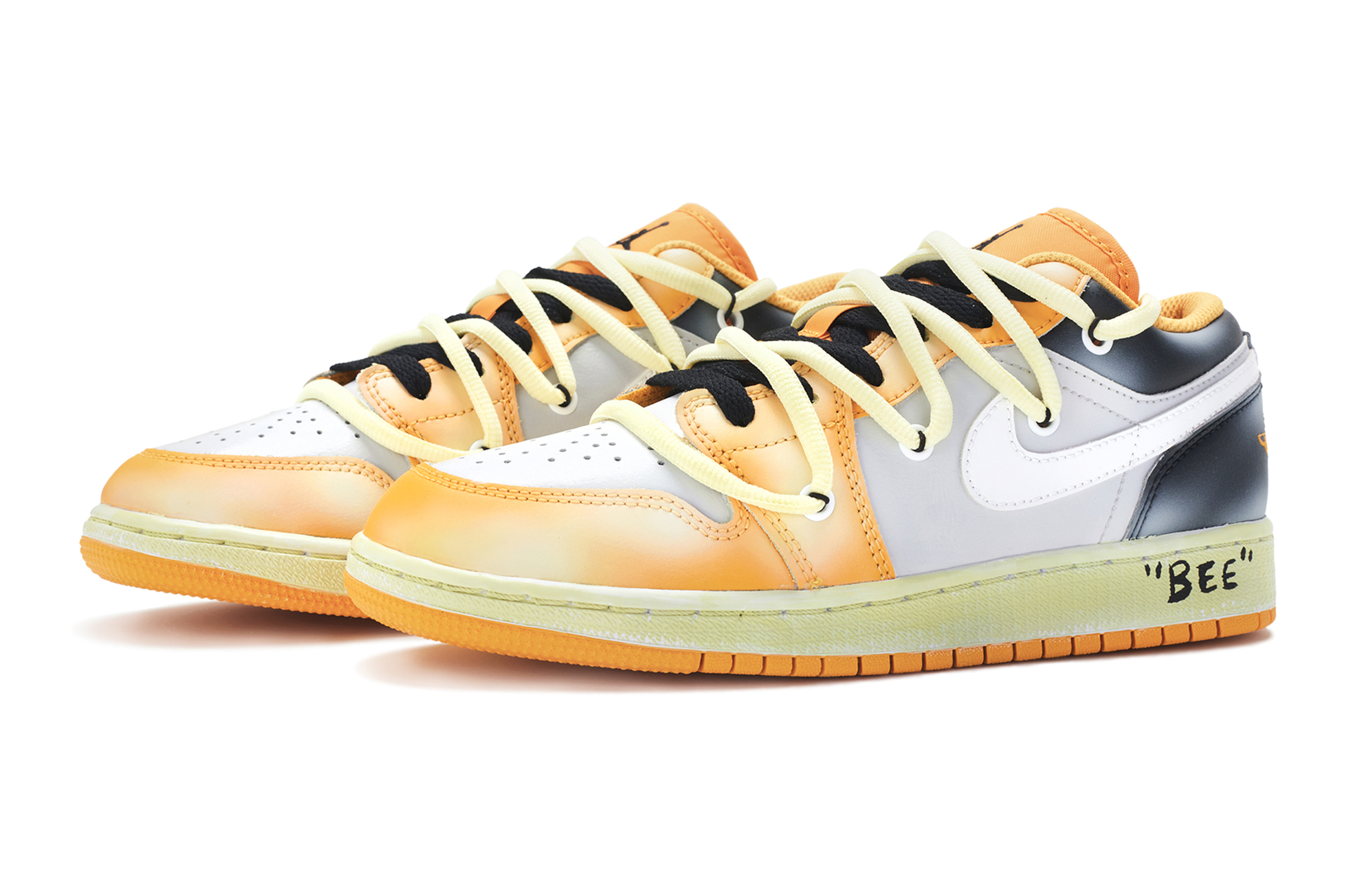 Lookbook [カスタムシューズ] エア ジョーダン 1 ロー 'イエロー ジャケット レトロ デコンストラクト' 553560-701(TeamR-女款大黄蜂黄黑)