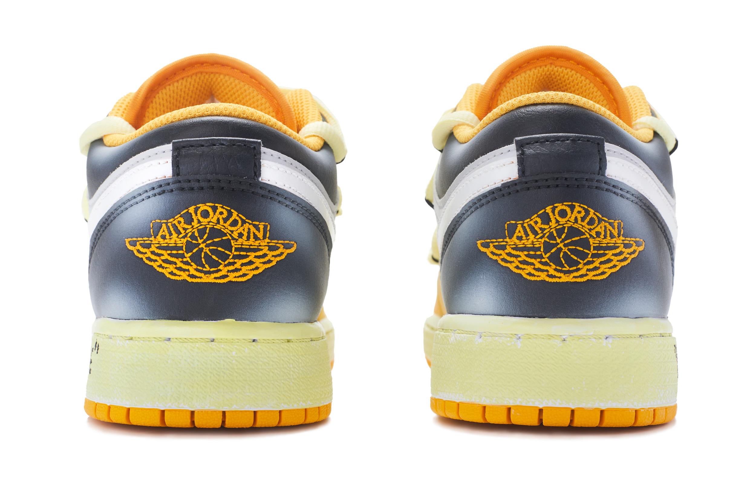 Shop [カスタムシューズ] エア ジョーダン 1 ロー 'イエロー ジャケット レトロ デコンストラクト' 553560-701(TeamR-女款大黄蜂黄黑)