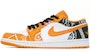 에어 조던 1 로우 '옐로 페이즐리 비대칭' (커스텀) 553558-701(Team肆-腰果花喷绘男款)