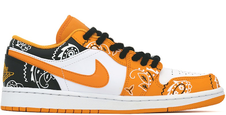 에어 조던 1 로우 '옐로 페이즐리 비대칭' (커스텀) 553558-701(Team肆-腰果花喷绘男款) Order 에어 조던 1 로우 '옐로 페이즐리 비대칭' (커스텀) 553558-701(Team肆-腰果花喷绘男款)