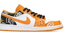 Order 에어 조던 1 로우 '옐로 페이즐리 비대칭' (커스텀) 553558-701(Team肆-腰果花喷绘男款)