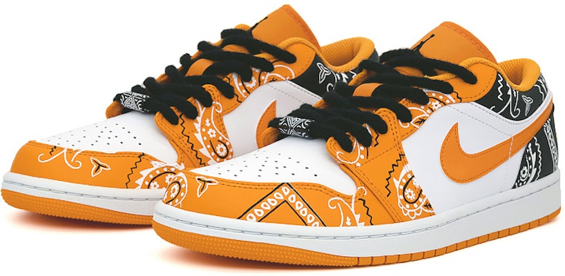 에어 조던 1 로우 '옐로 페이즐리 비대칭' (커스텀) 553558-701(Team肆-腰果花喷绘男款) Lookbook 에어 조던 1 로우 '옐로 페이즐리 비대칭' (커스텀) 553558-701(Team肆-腰果花喷绘男款)