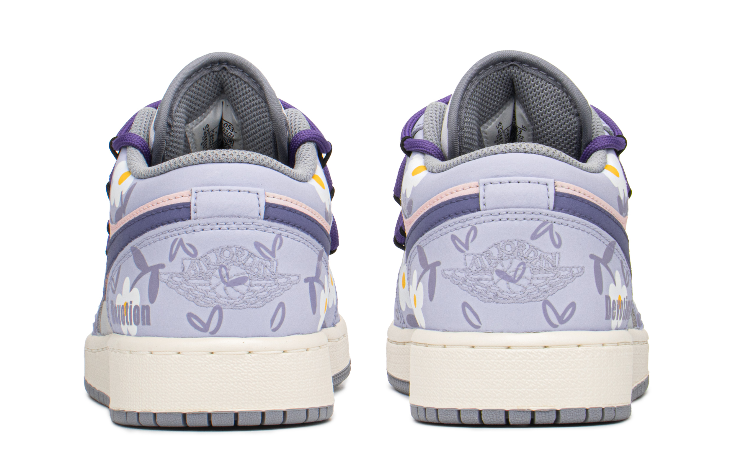 Details for 【定制球鞋】Jordan Air Jordan 1 FZBB 雛菊 特殊禮盒 解構鞋帶 低幫 復古籃球鞋 GS 黃紫