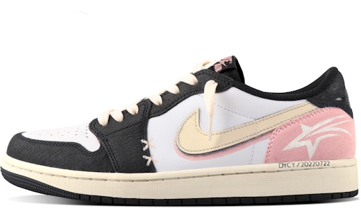 【定制球鞋】Jordan Air Jordan 1 Low OG 星星 做舊氧化 穿搭 手繪 禮物 低幫 復古籃球鞋 男女同款 黑白粉 Buy 【定制球鞋】Jordan Air Jordan 1 Low OG 星星 做舊氧化 穿搭 手繪 禮物 低幫 復古籃球鞋 男女同款 黑白粉