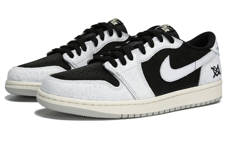 Lookbook 【定制籃球鞋】Jordan Air Jordan 1 Low OG 像素火力 禁止心動 解構做舊 防滑 低筒 復古籃球鞋 男款 黑白灰