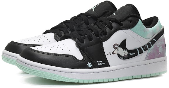 【客製球鞋】Jordan Air Jordan 1 Low SE 毛線貓 清新 簡約百搭 可愛復古出遊 低筒 復古籃球鞋 男款 黑白綠 Lookbook 【客製球鞋】Jordan Air Jordan 1 Low SE 毛線貓 清新 簡約百搭 可愛復古出遊 低筒 復古籃球鞋 男款 黑白綠