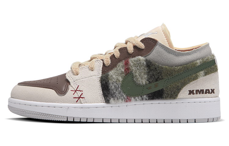 Buy [定制鞋款] Air Jordan 1 Low SE '圣诞解构棕绿色' DN1635-100(Teamfour-男款圣诞格子绿)