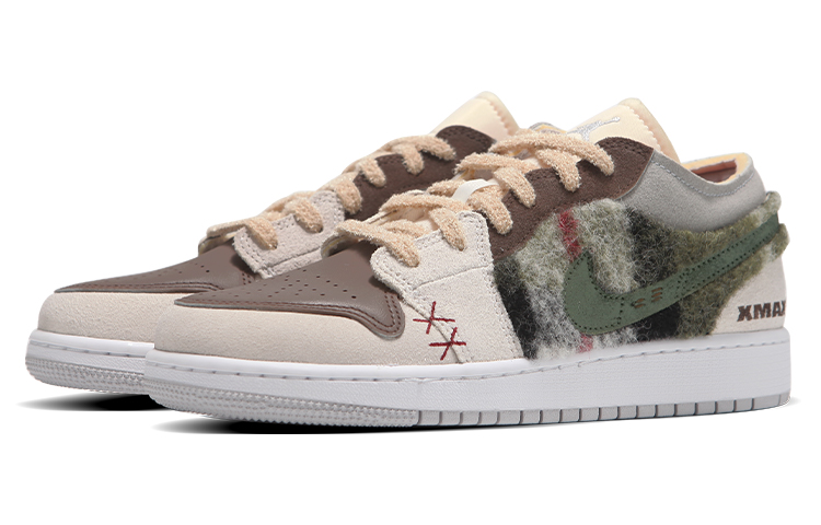 Lookbook [定制鞋款] Air Jordan 1 Low SE '圣诞解构棕绿色' DN1635-100(Teamfour-男款圣诞格子绿)