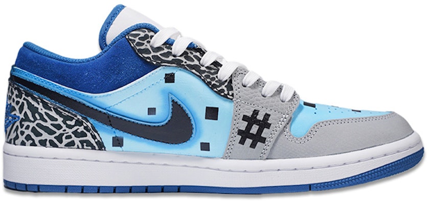 【訂製球鞋】Jordan Air Jordan 1 Low SE 爆裂紋 宇宙 賽博朋克 低筒 復古籃球鞋 男款 灰藍 Order 【訂製球鞋】Jordan Air Jordan 1 Low SE 爆裂紋 宇宙 賽博朋克 低筒 復古籃球鞋 男款 灰藍