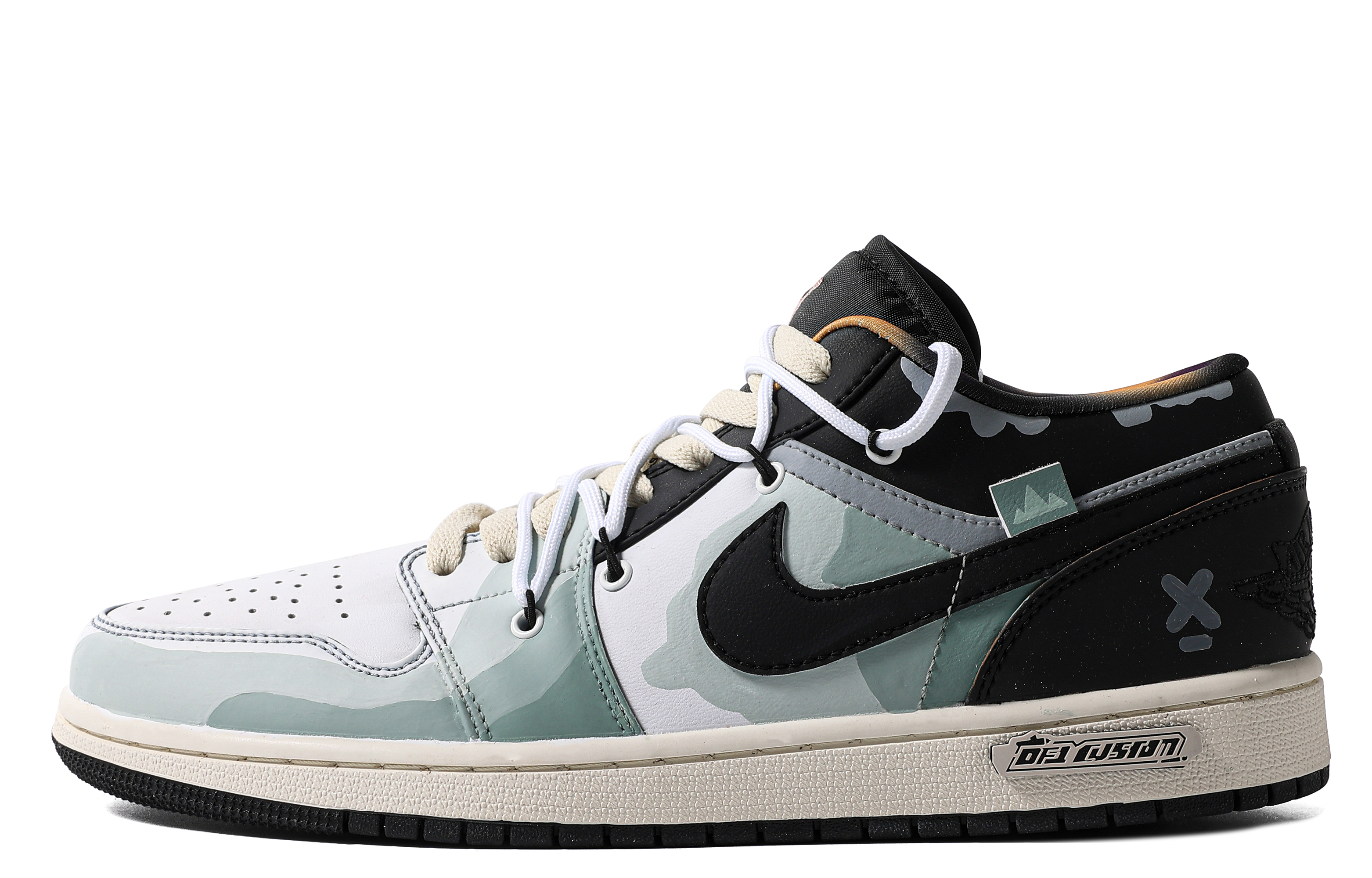 Order 커스텀 에어 조던 1 로우 SE '녹색 물결' DQ8422-001(TeamM-男款山岚S-BOX)