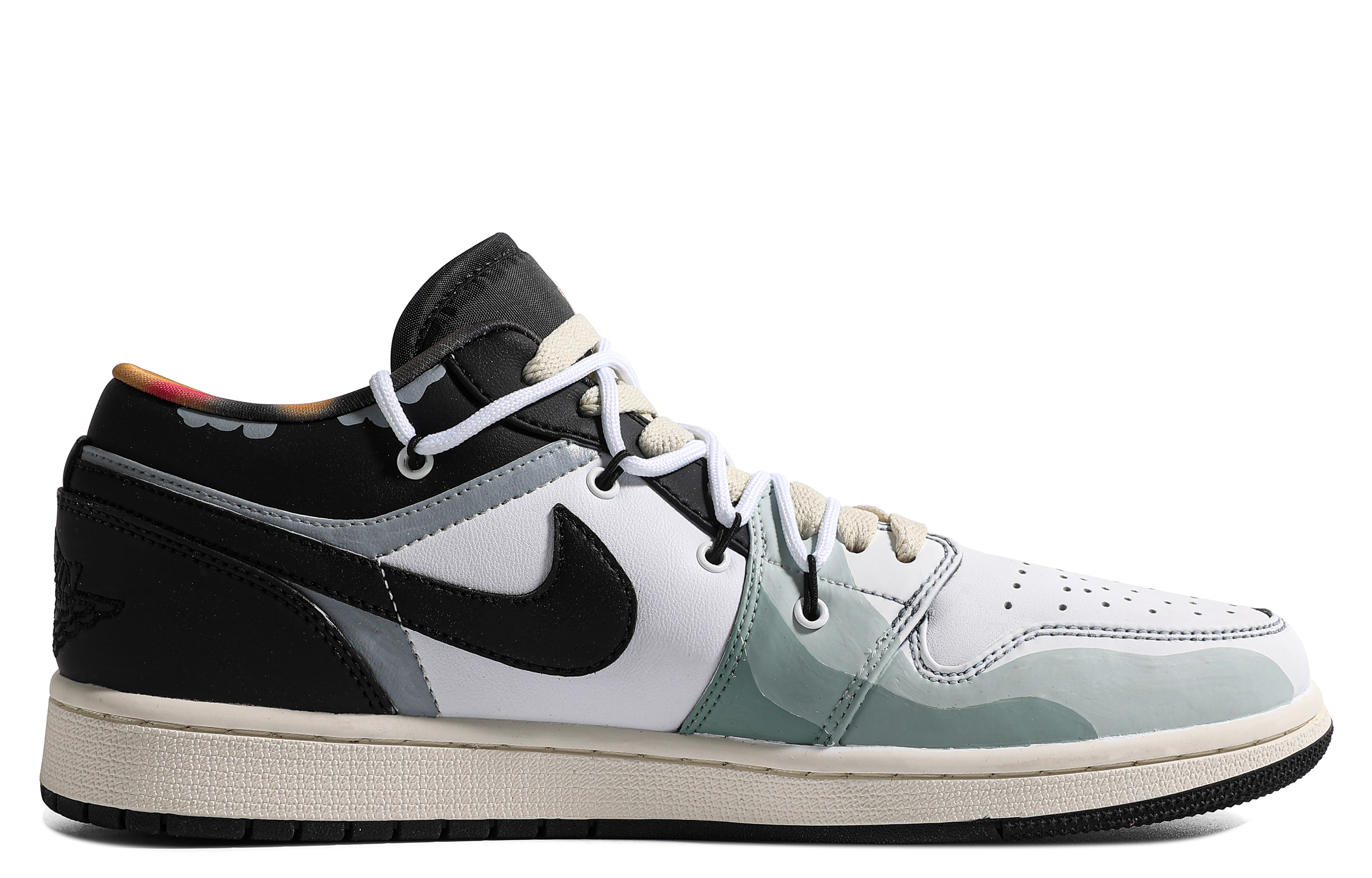 Lookbook 커스텀 에어 조던 1 로우 SE '녹색 물결' DQ8422-001(TeamM-男款山岚S-BOX)