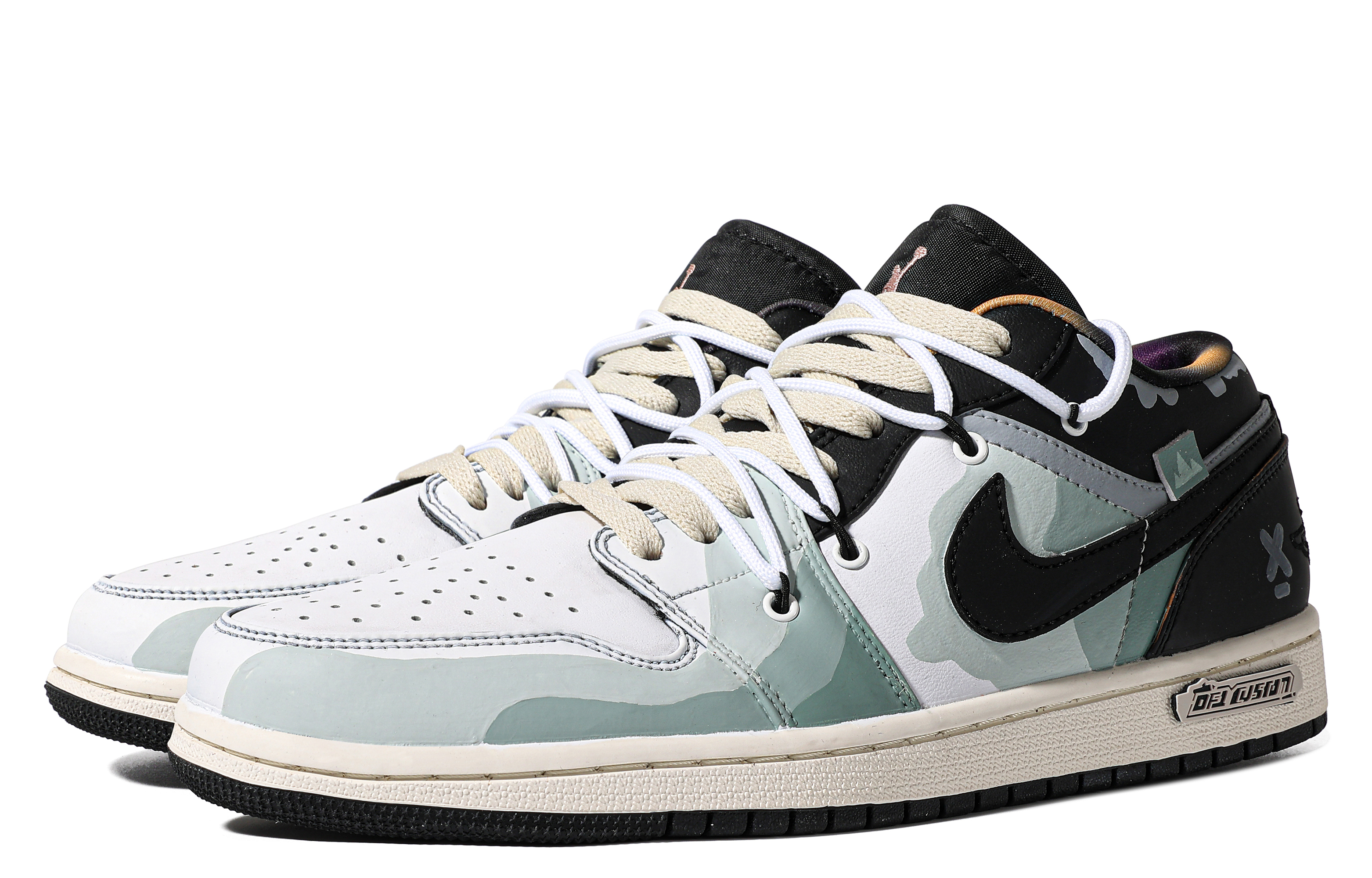 Shop 커스텀 에어 조던 1 로우 SE '녹색 물결' DQ8422-001(TeamM-男款山岚S-BOX)