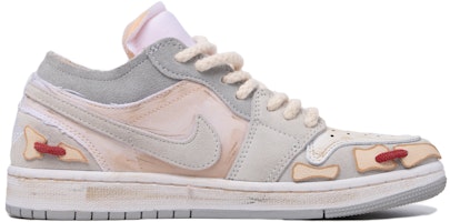 【定制球鞋】Jordan Air Jordan 1 Low SE Craft 低幫 復古籃球鞋 男款 灰白米黃 Order 【定制球鞋】Jordan Air Jordan 1 Low SE Craft 低幫 復古籃球鞋 男款 灰白米黃