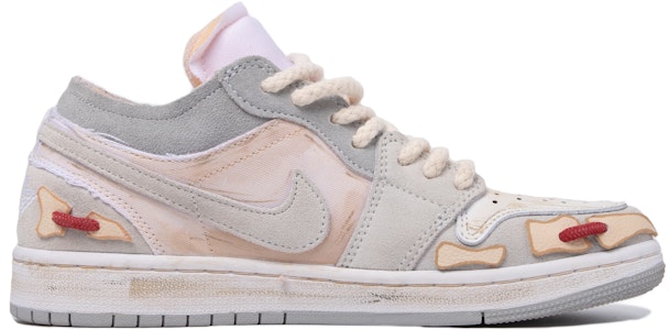 【定制球鞋】Jordan Air Jordan 1 Low SE Craft 低幫 復古籃球鞋 男款 灰白米黃 Order 【定制球鞋】Jordan Air Jordan 1 Low SE Craft 低幫 復古籃球鞋 男款 灰白米黃