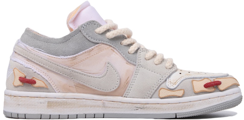 【定制球鞋】Jordan Air Jordan 1 Low SE Craft 低幫 復古籃球鞋 男款 灰白米黃 Order 【定制球鞋】Jordan Air Jordan 1 Low SE Craft 低幫 復古籃球鞋 男款 灰白米黃