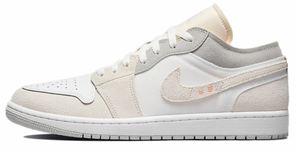 【定制球鞋】Jordan Air Jordan 1 Low SE Craft 低幫 復古籃球鞋 男款 灰白米黃 Details for 【定制球鞋】Jordan Air Jordan 1 Low SE Craft 低幫 復古籃球鞋 男款 灰白米黃