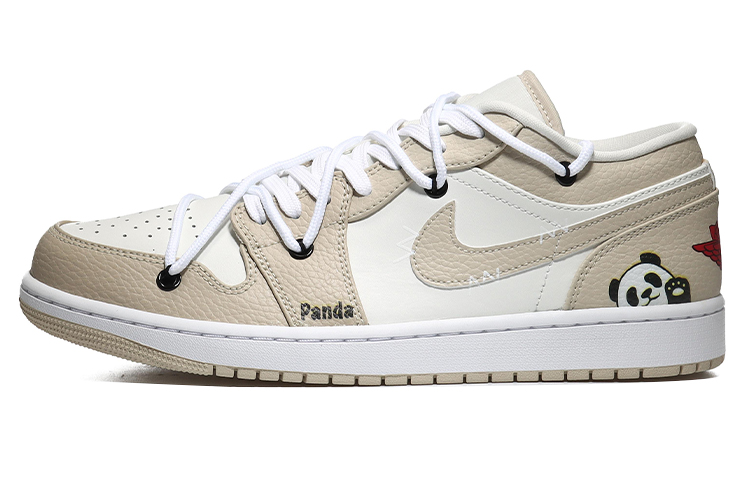 Buy 【定制球鞋】Jordan Air Jordan 1 Low SE 打孔穿 可愛熊貓 經典百搭 潮流 低幫 復古籃球鞋 男款 帆白黃