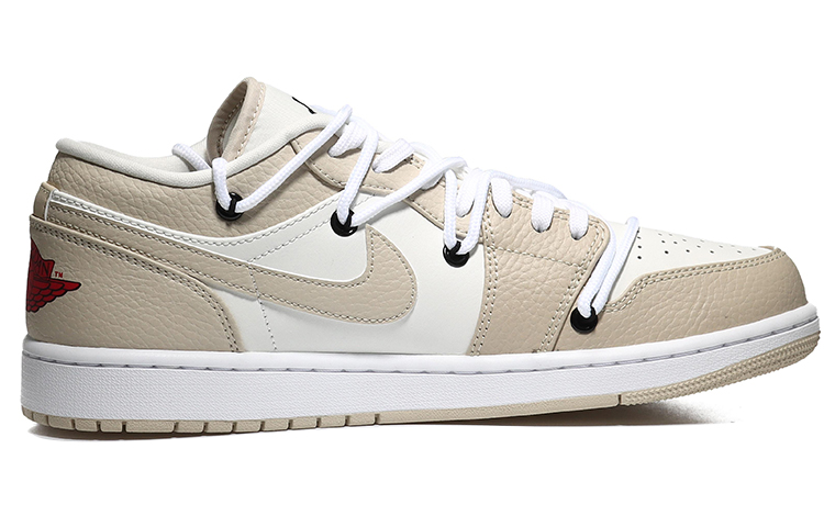 Order 【定制球鞋】Jordan Air Jordan 1 Low SE 打孔穿 可愛熊貓 經典百搭 潮流 低幫 復古籃球鞋 男款 帆白黃