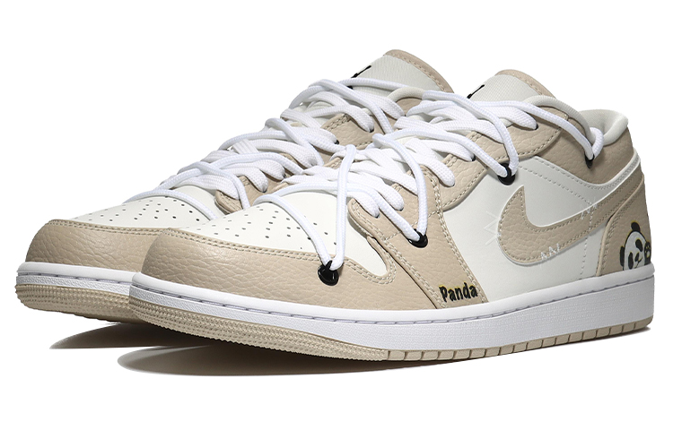 Lookbook 【定制球鞋】Jordan Air Jordan 1 Low SE 打孔穿 可愛熊貓 經典百搭 潮流 低幫 復古籃球鞋 男款 帆白黃